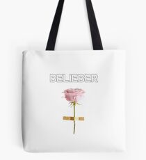 BELIEBER rose Tote Bag