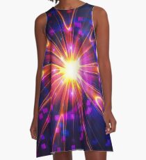 Crystal Disco Star | Fractal Art by Douglas James A-Line Dress