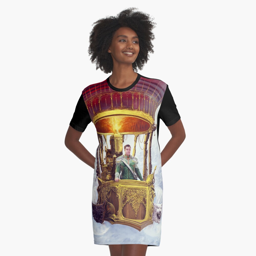 Lighter Than Air Chariot Graphic T-Shirt Dress