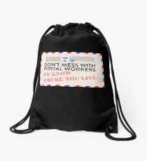 Mail Carrier Mailman Postal Worker Shirt Know Where You Live Drawstring Bag