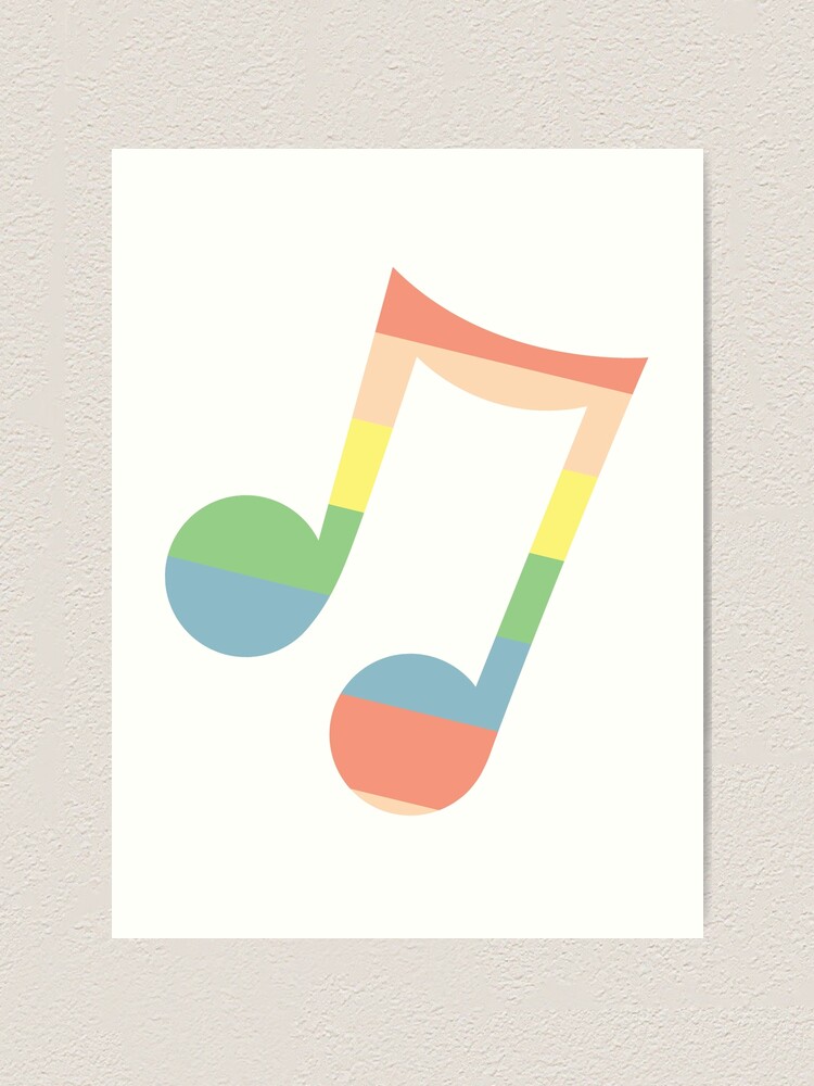 "Retro Pastel Rainbow Music Note" Art Print by eternallygifted Redbubble