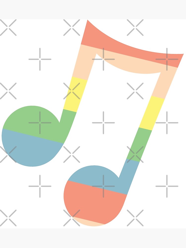 "Retro Pastel Rainbow Music Note" Art Print by eternallygifted Redbubble