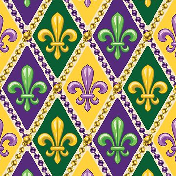 Mardi Gras 2020 - Fleur De Lis Mardi Gras Sticker for Sale by  MagicBoutique