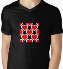 LOVEHEART PATTERN Men's V-Neck T-Shirt
