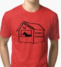 Donald Trump Stable Genius Funny Tri-blend T-Shirt