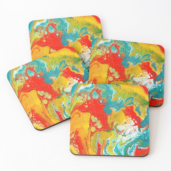 Colorful Fluid Art Coasters (Set of 4)