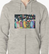 Group of Geishas Zipped Hoodie