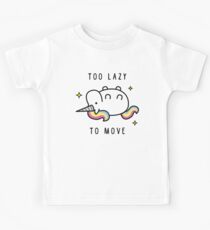 Too Lazy To Move Unicorn T-Shirt Kids Tee