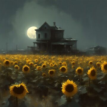 Artwork thumbnail, Sunflowers at Night by cr6zym1nd