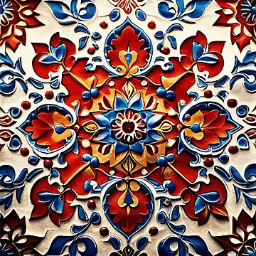 Artwork thumbnail, Red Blue Vintage Persian Rug Pattern  by bragova
