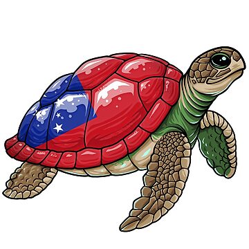 Artwork thumbnail, Turtle Flag Of Samoa , Samoa Turtle , Samoa gift , Samoa womens , Samoa mens , funny Samoa gifts , Samoa roots , Samoa flag , Samoa proud , Samoa pride by Kyle-H