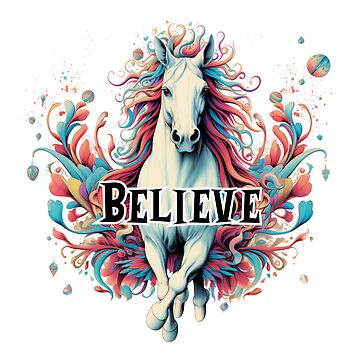 Artwork thumbnail, Horse with the word 'Believe' by PrzemekJAS