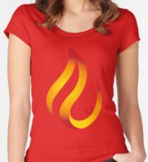 t-shirt design fire flame shirt tee Women's Fitted Scoop T-Shirt