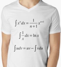 Integrals, math, calculus, mathematics, #Integrals, #math, #calculus, #mathematics, #Integral, #natural, #logarithm, #naturalLogarithm, #exponent #Physics Men's V-Neck T-Shirt