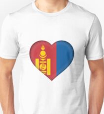 I Love Mongolia Flag T-Shirt Unisex T-Shirt
