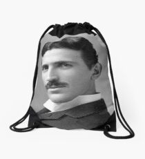 Nikola Tesla Portrait Drawstring Bag
