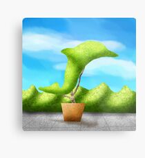 Topiary Dolphin Metal Print
