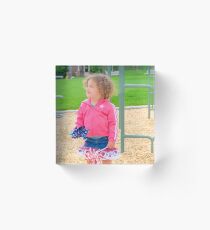 A Young girl at Playground Acrylic Block