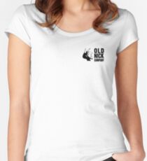 Old Nick Small Logo Black Women's Fitted Scoop T-Shirt