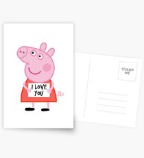 Peppa Pig Ich liebe dich Postkarten