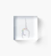Yoga Pose Seven Chakra Acrylic Block
