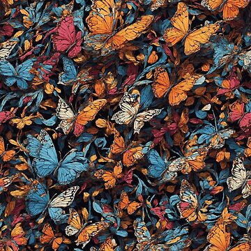 Artwork thumbnail, Abstract Butterfly pattern on dark background by DJALCHEMY
