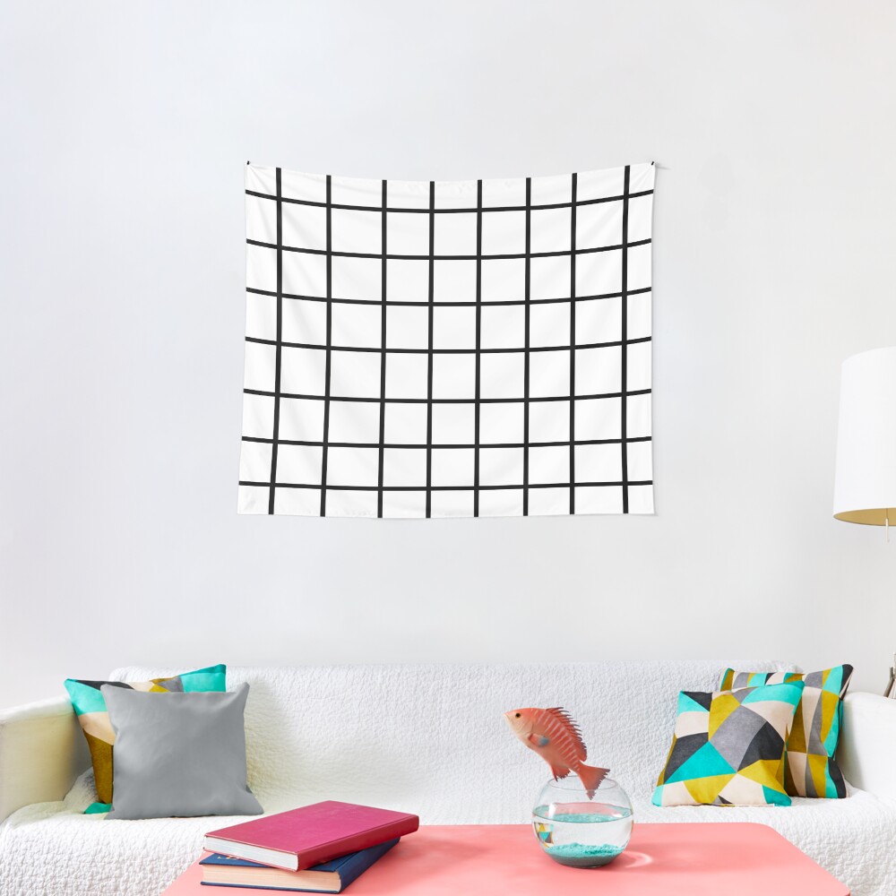 Grid White & Black Tapestry