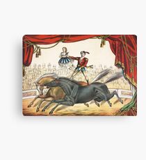 The Two Horse Act - Vintage Circus Art, 1873 Canvas Print
