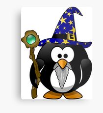 Penguin Wizard Metal Print