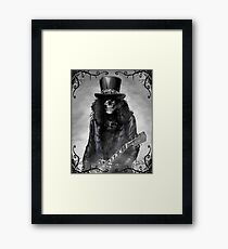 Heavy metal skull guitarist Framed Print