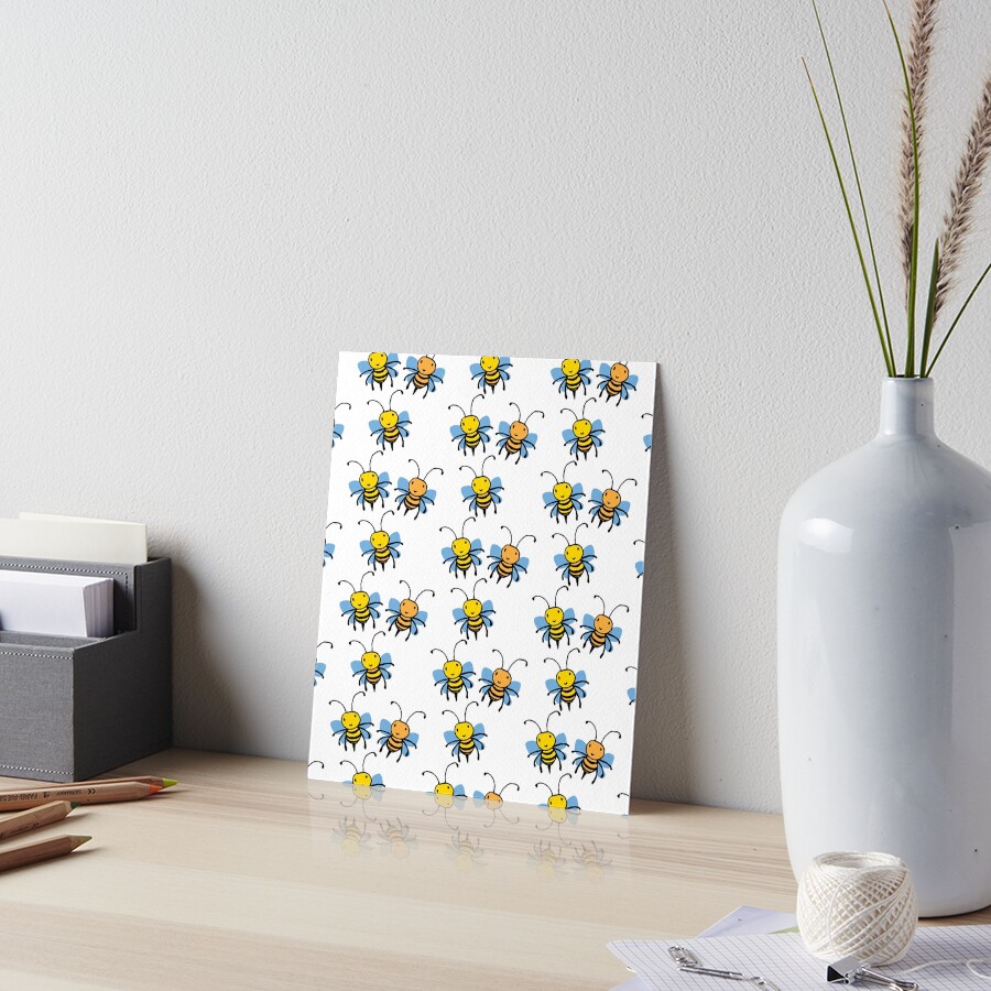 Cute Bees Art Board Print