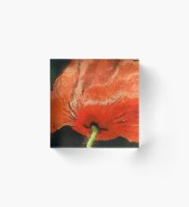 Bloody Red Blossom Acrylic Block