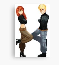 Basic Average Girl and Boy Canvas Print