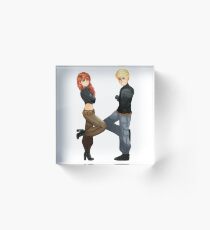 Basic Average Girl and Boy Acrylic Block