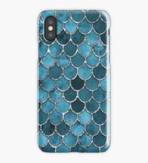 Turquoise Silver Mermaid Scales iPhone Case