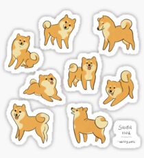 Playful Shiba Inu Sketches Sticker