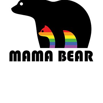 Mama Bear Two Rainbow Cubs Tshirt proud protective parent of lgbt