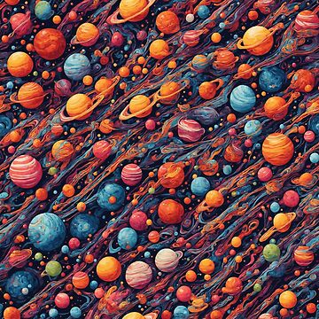 Artwork thumbnail, Colorful Planets pattern by DJALCHEMY