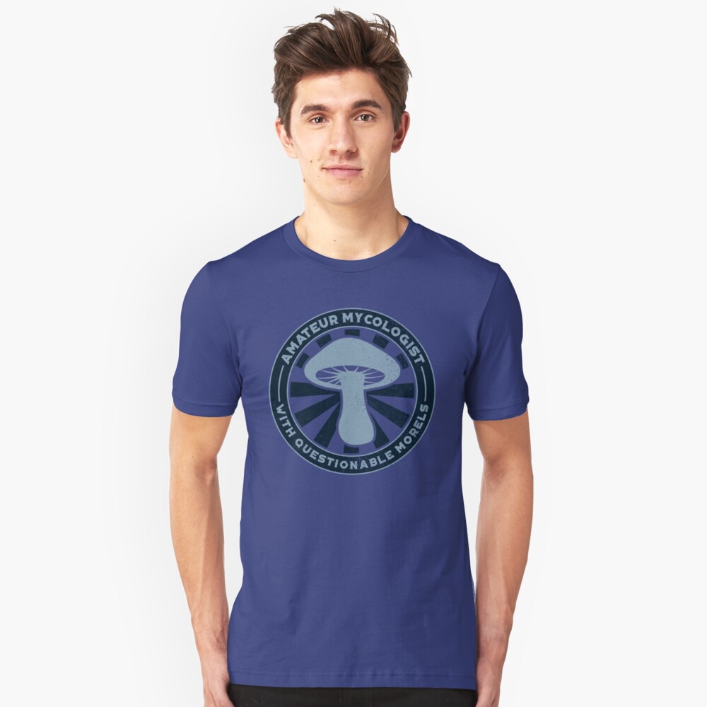 Amateur Mycologist Questionable Morels - Funny Mushroom Pun Gift Slim Fit T-Shirt