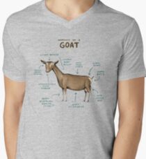 Anatomie einer Ziege T-Shirt mit V-Ausschnitt