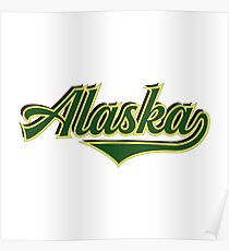 Alaska State USA - Vintage Sports Typography Poster