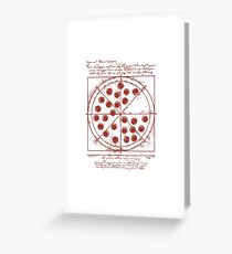 Vitruvian Pizza Greeting Card