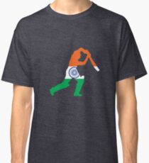 India Flag and Batsman for Cricket Team Fan Classic T-Shirt