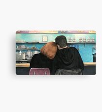 Mulder and Scully in the RM9sbG93ZXjz Diner X Files Original Painting Canvas Print