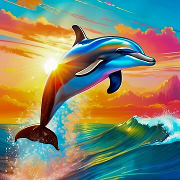 Premium AI Image  dolphin and rainbows diamond painting kit generative ai