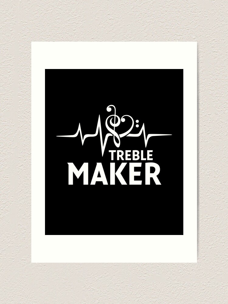 Treble Maker Music Clef Heart Heartbeat Art Print By Boom Art