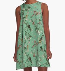 Monkey World Green A-Line Dress