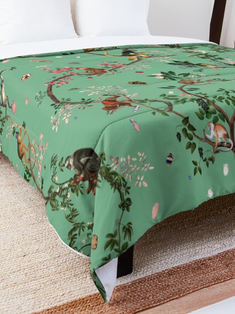 Alternate view of Monkey World Green Comforter