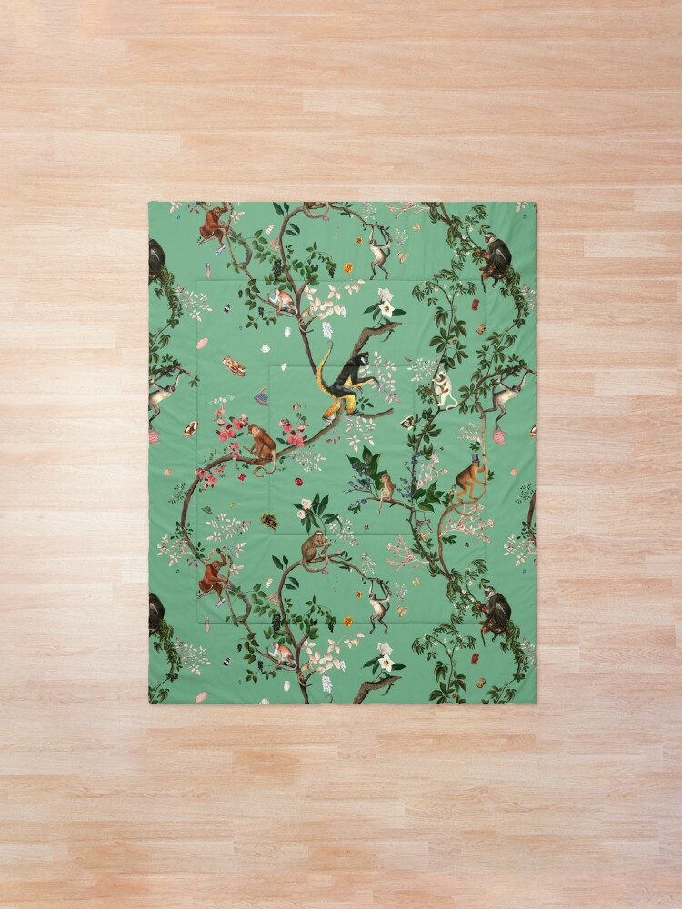 Alternate view of Monkey World Green Comforter