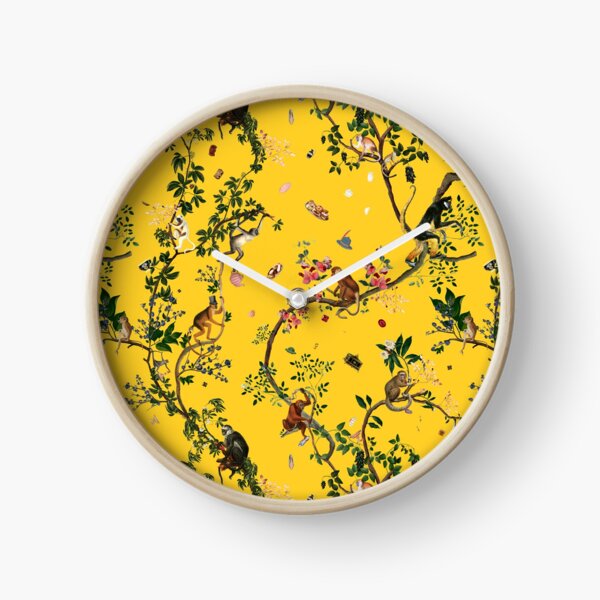 Monkey World Yellow Clock